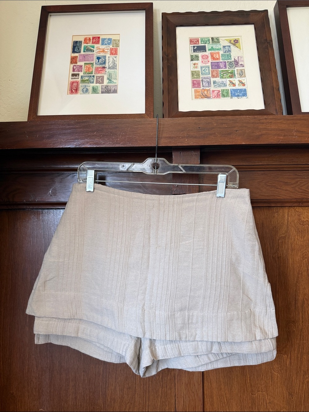 Free People Cream Layered Textured Skort